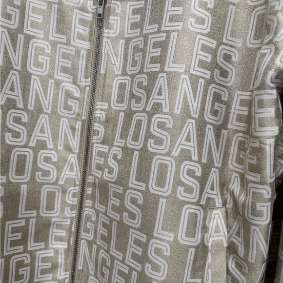 Forever 21 Beige Los Angeles Print Men's Jacket - Picture 7 of 10